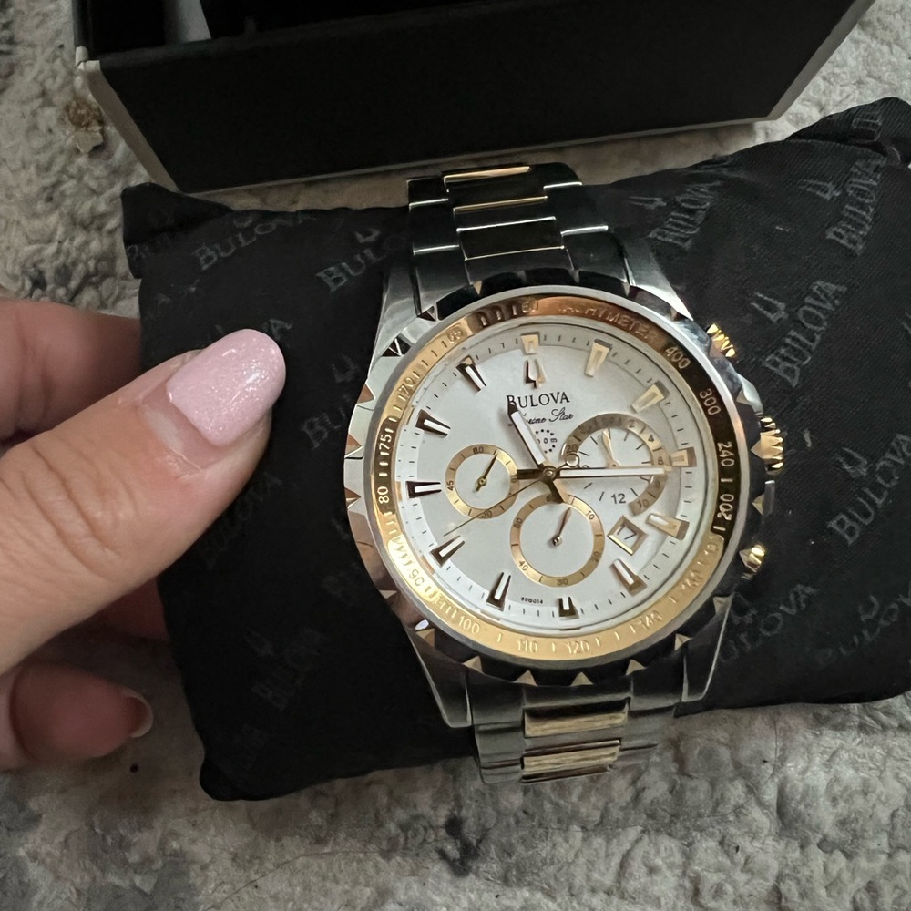 Bulova Gold and Silver Chronograph Watch